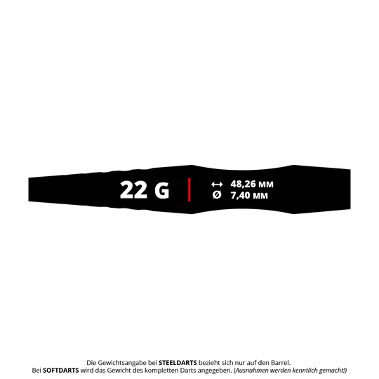 Red Dragon Connor Scutt The Sniper Steeldarts - 22g Das Bild zeigt die Red Dragon Connor Scutt The Sniper Steeldarts - 22g. Es handelt sich um hochwertige Steeldarts für präzises Dartspiel.