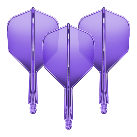 System wału lotniczego GOAT A1R No6 – neonowofioletowy Abgebildet ist das GD8000280_GOAT_A1R_No6_Flight-Shaft-System_NeonLila_19mm_1Set. Es scheint ein Dart Flight-Shaft in Neonlila mit einer Länge von 19 mm zu sein.