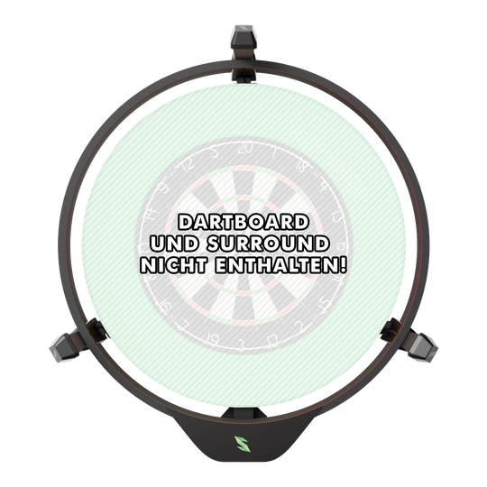Elektroniczny system autopunktacji Scolia Home 2 z pierścieniem świetlnym 2026 Das Bild zeigt das Scolia Home 2 Electronic Score System mit einem Beleuchtungsring. In der Mitte steht: "Dartboard und Surround nicht enthalten!"
