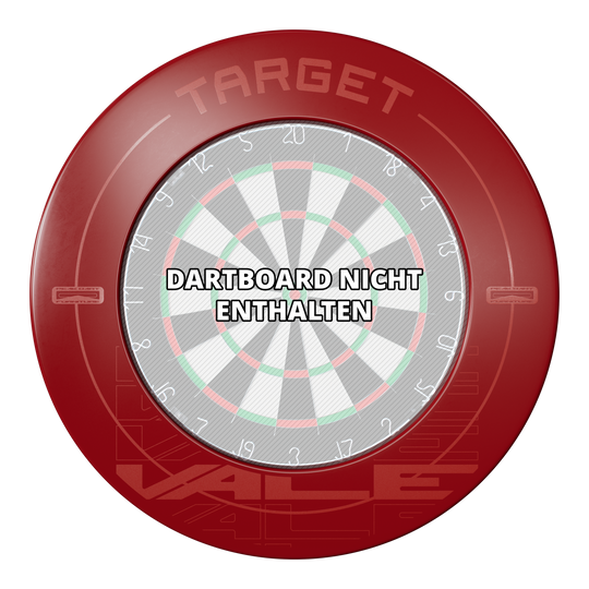 Tarcza do darta Target VALE Das Bild zeigt das Produkt "Target VALE Dartboard Surround" in Rot. In der Mitte steht der Hinweis "Dartboard nicht enthalten".