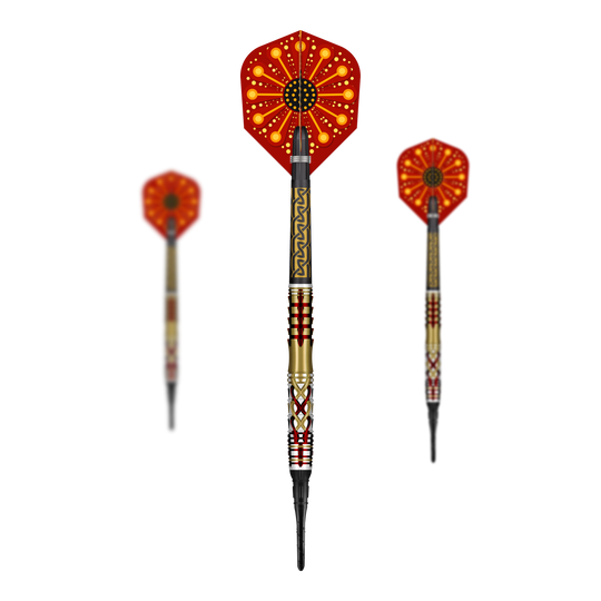 Shotki miękkie Shot Goths Alaric - 20g Das Foto zeigt ein Set der Shot Goths Alaric Softdarts mit 20g. Die Darts sind zusammen als komplettes Set dargestellt.