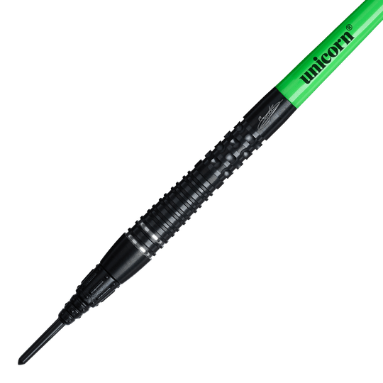 Unicorn Wraith Gary Anderson Phase 6 Soft Darts - 20g Auf dem Bild sind die Unicorn Wraith Gary Anderson Phase 6 Softdarts - 20g abgebildet. Das Produkt wird aus einer anderen Perspektive gezeigt.