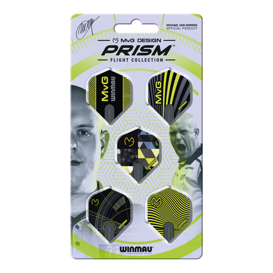 Kolekcja standardowych lotów Winmau Michaela Van Gerwena Prism nr 2 Hier ist die Winmau Michael Van Gerwen Prism No2 Standard Flight Collection zu sehen. Die Sammlung bietet verschiedene Dart Flights.