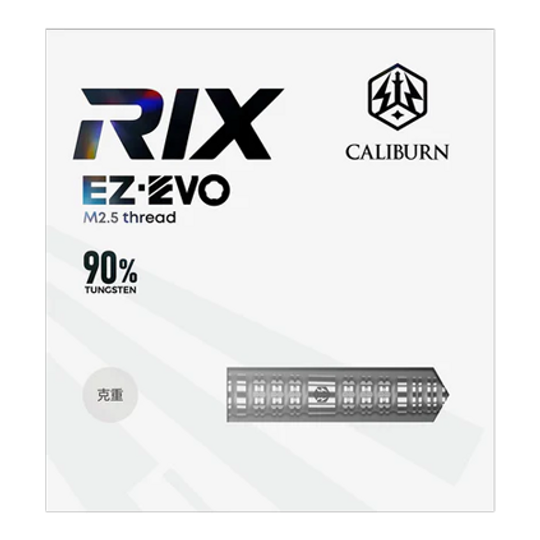 Stalowe lotki Caliburn Rix EZ-EVO R4 Auf dem Bild sieht man die Caliburn Rix EZ-EVO R4 Steeldarts. Diese Steeldarts sind speziell für Dartspieler entwickelt.
