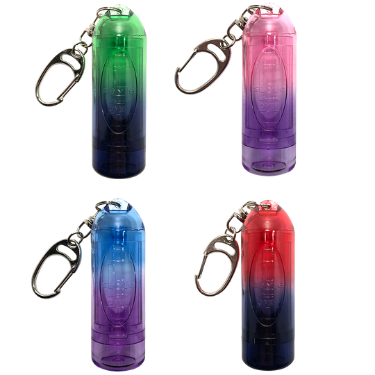 1st-Release-Lipstock-1000x1000 Das Bild zeigt vier verschiedene Lipstock Twin Color Spitzencases von L-Style in unterschiedlichen Farbverläufen. Jedes Case hat einen Karabinerhaken zum einfachen Befestigen.