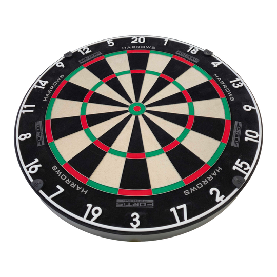 Stalowa tarcza do darta Harrows Fortis Das Bild zeigt das Harrows Fortis Steeldartboard in einer Nahaufnahme. Die Dartscheibe ist für höchste Ansprüche entwickelt.