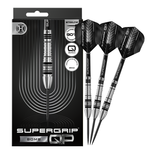 Lotki stalowe Harrows Supergrip Bomb Quick Point Abgebildet sind die Harrows Supergrip Bomb Quick Point Steeldarts in voller Länge. Sie eignen sich ideal für ambitionierte Dartspieler.
