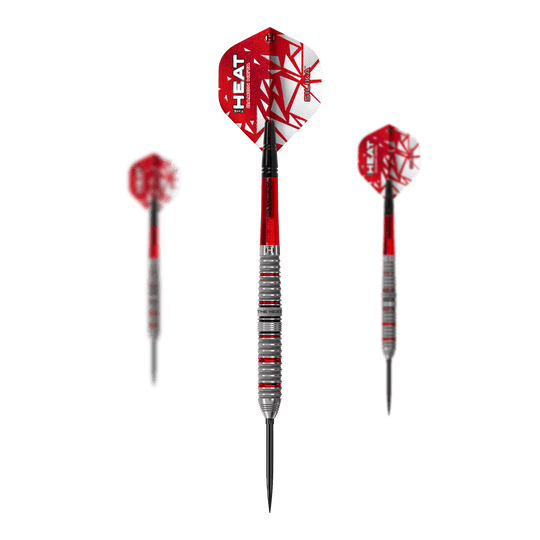 Stalowe lotki Harrow's Damon Heta Series 4 Quick Point Das Bild zeigt das Set Harrows Damon Heta Series 4 Quick Point Steeldarts. Es eignet sich ideal für ambitionierte Dartspieler und Profis.