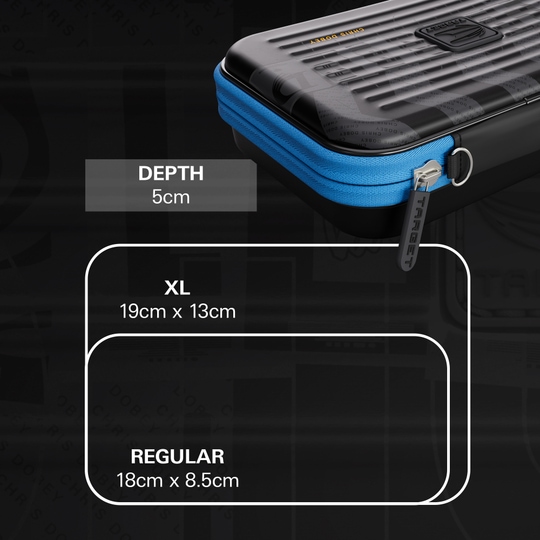 Etui na lotki Takoma XL Ghost Series Chris Dobey Takoma XL Ghost Series Chris Dobey Dartcase ist auf diesem Bild zu sehen. Es dient zur sicheren Aufbewahrung und zum Transport von Dartpfeilen.