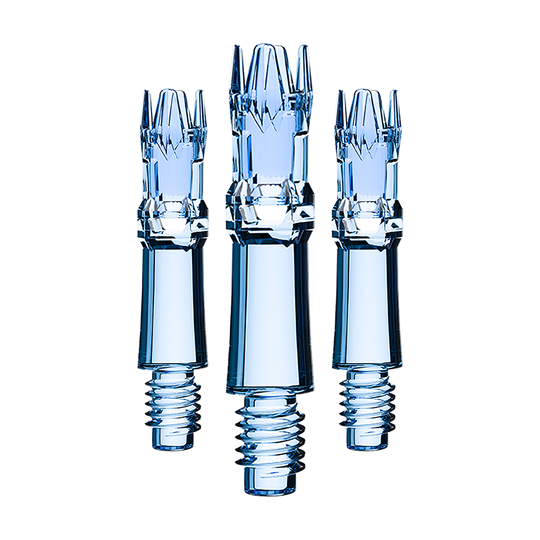 Wałki wymienne do systemu L-Style L-System – przezroczysty niebieski Ein Set an blauen transparenten Ersatzshafts ist zu sehen. Die Shafts sind sortiert dargestellt.