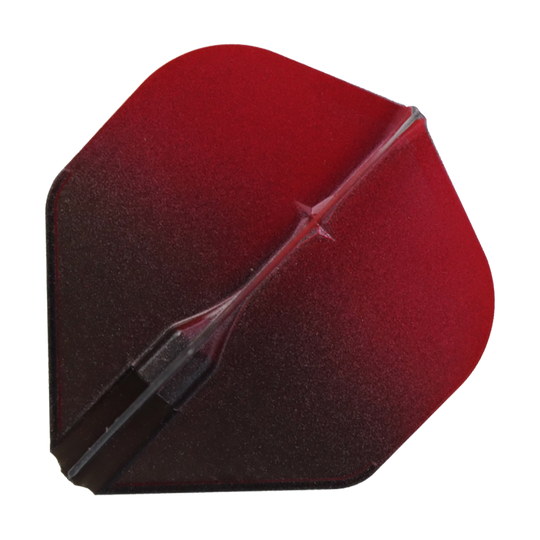 Loty dwukolorowe L-L-Style1EZ Das Bild zeigt ein Dart-Flight in den Farben Schwarz und Rot. Es hat eine zweifarbige Gestaltung mit einem sanften Farbverlauf von Schwarz zu Rot.
