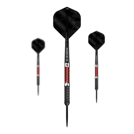 Lotki Mission Llew Bevan Black Red Electro Steel - 23g Mission Llew Bevan Black Red Electro Steeldarts - 23g. Set aus schwarzen und roten Steeldarts mit 23 Gramm.