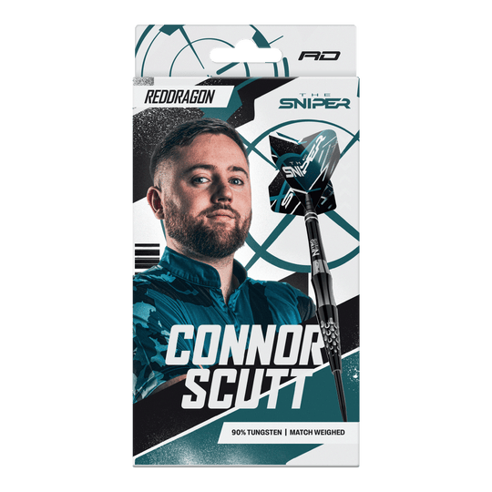 Red Dragon Connor Scutt The Sniper Steeldarts - 22g Gezeigt wird das Produkt Red Dragon Connor Scutt The Sniper Steeldarts - 22g. Die Steeldarts sind robust und perfekt ausbalanciert.