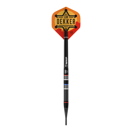 Bulls Cor Dekker The Sheriff Soft Darts - 20g Auf dem Bild ist Bulls Cor Dekker The Sheriff Softdarts - 20g abgebildet. Diese hochwertigen Softdarts sind für elektronische Dartboards geeignet.