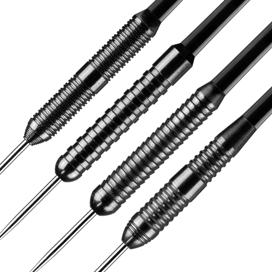 Zestaw stalowych rzutek Bulls NL - 4 zestawy mosiężnych rzutek Steeldarts Das Bild stellt die Bulls NL Bundle Of Steel - 4 Sets Brass Steeldarts dar. Es werden mehrere Steeldarts-Sets für Einsteiger präsentiert.