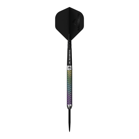 Abgebildet sind die Mission Kaleidos Steeldarts. Die Darts sind deutlich und von nah zu sehen.