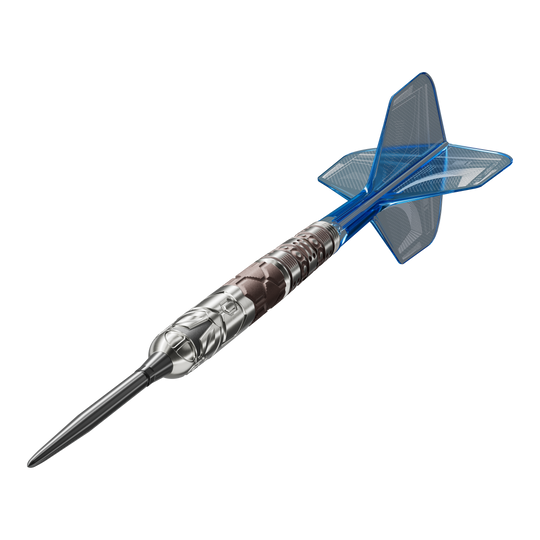 Rzutki stalowe Target Star Wars Mandalorian 95 Swiss Point Auf dem Bild sind die Target Star Wars Mandalorian 95 Swiss Point Steeldarts zu sehen. Das Produkt verbindet Qualität mit einem einzigartigen Mandalorian-Look.