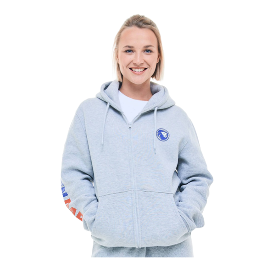Bluza z kapturem zapinana na zamek Löwen Collection Das Bild zeigt den Löwen Kollektion Zip-Hoodie. Es handelt sich um einen bequemen Hoodie mit Reißverschluss.