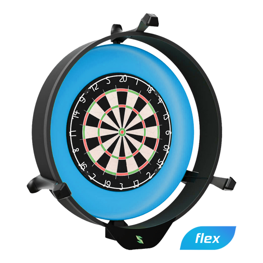 Scolia Home 2 FLEX – Elektroniczny system autopunktacji z pierścieniem świetlnym 2026 Das Bild zeigt das Produkt „Scolia Home 2 FLEX – Electronic Score System mit Beleuchtungsring“. Es ist ein elektronisches Punktesystem für Dartscheiben mit einem leuchtenden Ring zur besseren Sichtbarkeit.