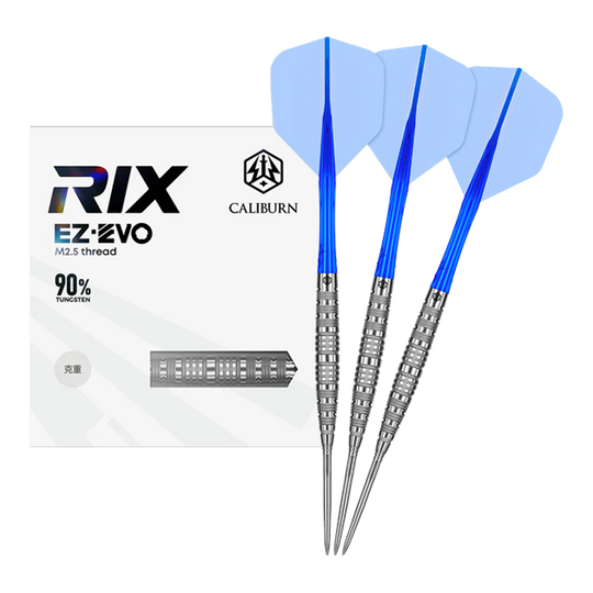 Stalowe lotki Caliburn Rix EZ-EVO R6 Auf dem Bild ist der Caliburn Rix EZ-EVO R6 Steeldarts vollständig dargestellt. Die Details und das Design sind gut sichtbar.