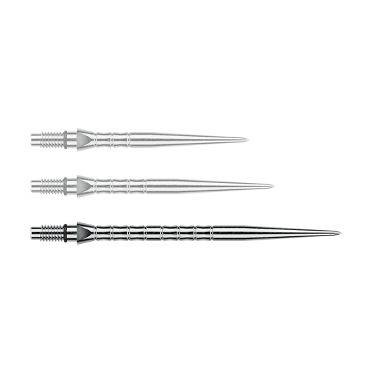 Stalowe groty do lotek Winmau Switch Point Wave – efekt srebrny Ein Bild des Dateinamens Winmau_Switch_Point_Wave_Silver_Effect_Steeldartspitzen_40mm_1. Es zeigt wahrscheinlich silberne Steeldartspitzen mit Wave-Effekt, 40 mm lang.