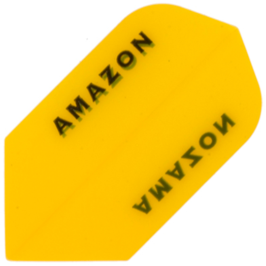 a25 Das Bild zeigt ein gelbes Dart-Flügel-Produkt mit der Aufschrift "AMAZON". Es handelt sich um den Artikel "Amazon Flights A25".