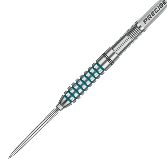 Das Bild zeigt die Precise 180 MRV1 Steeldarts - 23g. Die Steeldarts sind deutlich zu erkennen und eignen sich ideal für Dartspieler.