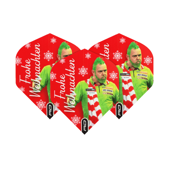 Red Dragon Peter Wright Grinch Standardowe Loty Świąteczne Abgebildet sind die Red Dragon Peter Wright Grinch Standard Weihnachtsflights. Die Flights sind mit einem weihnachtlichen Motiv gestaltet.