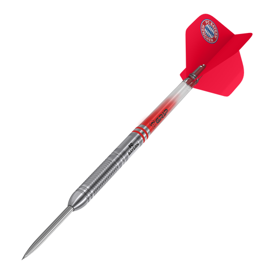 Rzutki ze stali wolframowej Bulls FC Bayern Monachium Abgebildet sind die Bulls FC Bayern München Tungsten Steeldarts. Die Darts sind besonders für Fans des FC Bayern gestaltet.