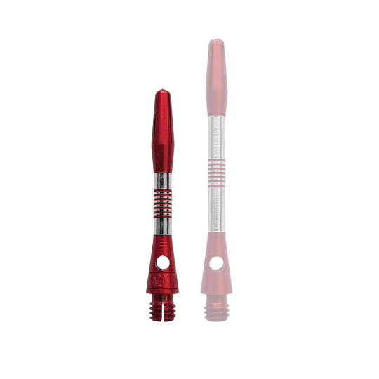 Wałki aluminiowe Bulls NL Cetra - czerwone Bild zeigt rote Aluminium Shafts mit einer Länge von 34 mm. Es handelt sich vermutlich um Zubehör für Darts.