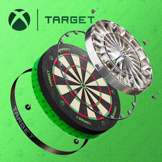 Zestaw Target Xbox Dartboard Surround Zu sehen ist das Target Xbox Dartboard Surround Bundle. Es bietet Zubehör für Dartbegeisterte.