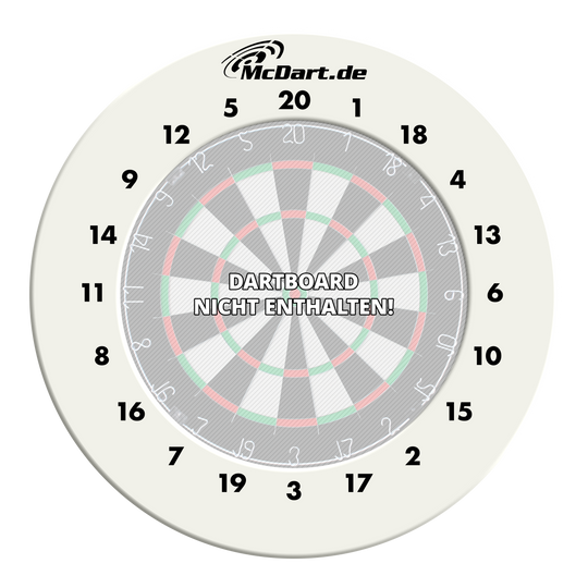 Das Bild zeigt ein weißes Dartboard-Surround. Es handelt sich um das Produkt aus dem Dateinamen: DBS-HD-weiss McDart HD Zahlen Surround Weiß.