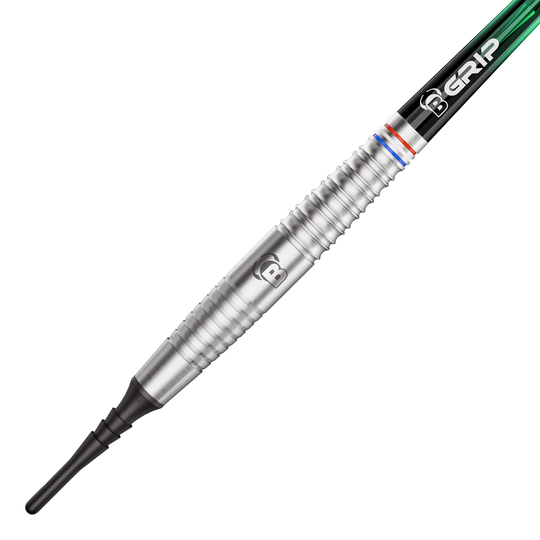 Die Abbildung zeigt die Bulls Danny Jansen Softdarts mit einem Gewicht von 20g. Diese Dartpfeile sind für das Softdartspiel konzipiert.