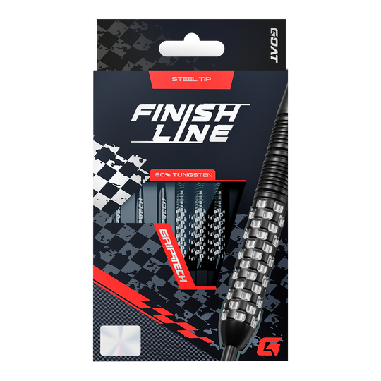 Stalowe lotki GOAT Finish Line Gezeigt werden GOAT Finish Line Tungsten Steeldarts. Die Darts bieten präzise Kontrolle und eine gute Balance.