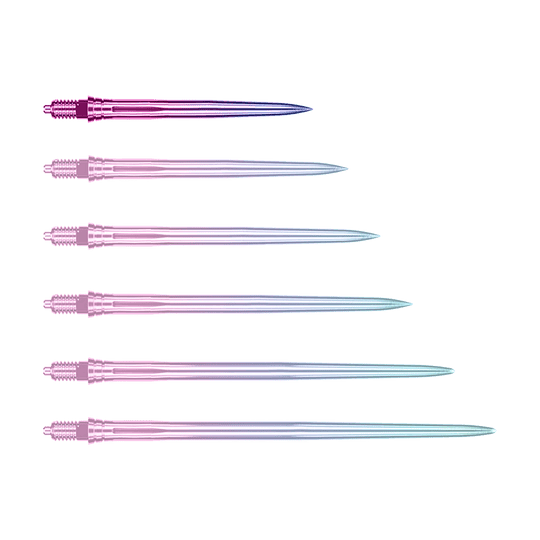 Ein Bild mit dem Dateinamen EVO189_Caliburn_EZ-EVO_Dartspitzen_Smooth_Rainbow_28mm_1. Es zeigt vermutlich Dartspitzen in Regenbogenfarben mit einer Länge von 28 mm.