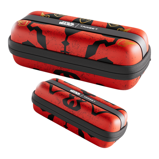 Hier ist das Target Star Wars Boa Dartcase - Darth Maul zu sehen. Die Abbildung zeigt das Design und die Details des Dartcases.