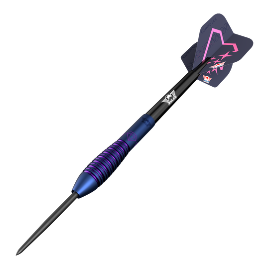 Bulls NL Christel Timmermans Satellite 90 stalowych rzutek 25g Das Bild zeigt die Bulls NL Christel Timmermans Satellite 90 Steeldarts 25g. Diese Darts eignen sich besonders für Turnierspieler.