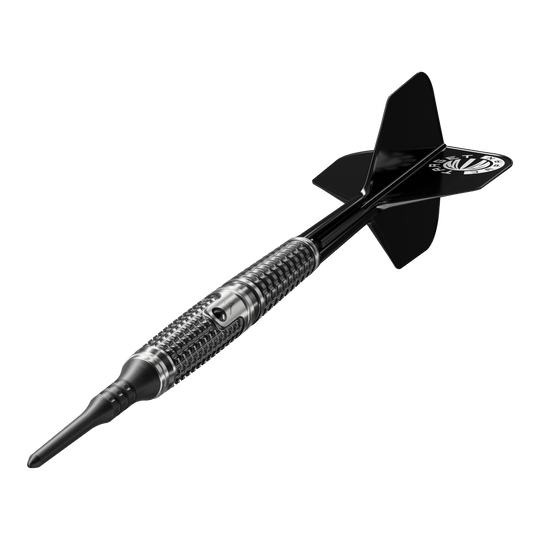 Target Japan Paul Lim The Legend GEN9 Softdarts - 20g werden hier aus einem anderen Blickwinkel präsentiert. Das Bild betont die Form und Verarbeitung der Darts.