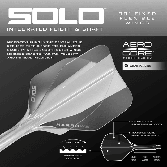 System wału lotniczego Harrows Solo No6 – przezroczysty Gezeigt wird das Harrows Solo No6 Flight-Shaft-System, hier in der Ausführung Clear. Das Produkt ist vollständig dargestellt.