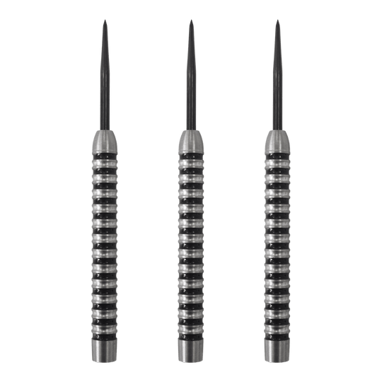 McDart Black Ring 2 stalowe lufy do rzutek - 22 g Abgebildet sind McDart Black Ring 2 Steeldart-Barrels mit einem Gewicht von 22g. Das Produkt ist speziell für Steeldart entwickelt.