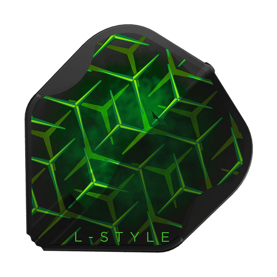 Loty Lukas Wenig V1 Black L1EZ w stylu L L-Style Lukas Wenig V1 Black L1EZ Flights sind als Einzelstück mit mattem Finish abgebildet. Die schwarze Farbe hebt die Struktur hervor.