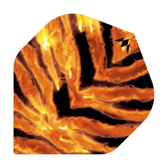 Misja Solo Javan No2 Standardowe loty Das Bild zeigt das Produkt "Mission Solo Javan No2 Standard Flights". Das Design ist in leuchtenden Orange- und Schwarztönen gehalten und erinnert an lodernde Flammen oder ein Tiermuster.