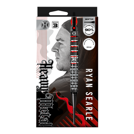 Miękkie lotki Harrow's Ryan Searle Series 3 Abgebildet ist Harrows Ryan Searle Series 3 Softdarts. Es handelt sich um einen Satz moderner Softdarts für Dartspieler.