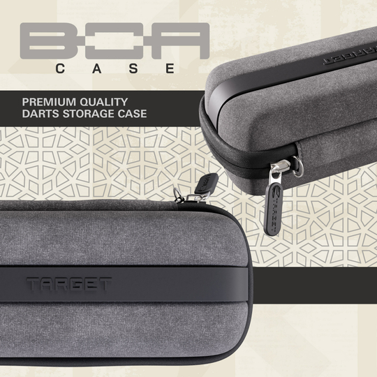 Etui na lotki Target BOA Abgebildet ist ein Dartcase in Grau und Hellgrau. Das Produkt ist vermutlich das Target BOA Dartcase.