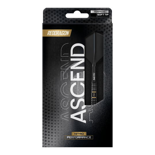 Miękkie lotki Red Dragon Ascend Torpedo - 22 g Dieses Bild zeigt die Red Dragon Ascend Torpedo Softdarts - 22g. Sie sind hochwertige Softdarts für präzises Spiel.