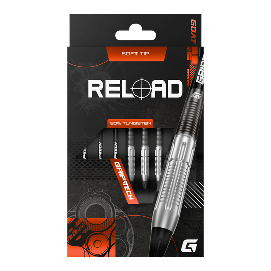 Abgebildet sind die GOAT Reload Softdarts mit einem Gewicht von 20g. Diese Softdarts verbinden Präzision und modernes Design.