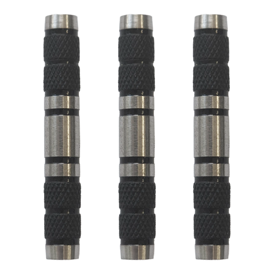 Lufy McDart Knurled Black Softdart - 18g Zu sehen ist McDart Knurled Black Softdart Barrels - 18g im Set. Die abgebildeten Dart-Barrels sind schwarz und besitzen eine griffige Oberfläche.
