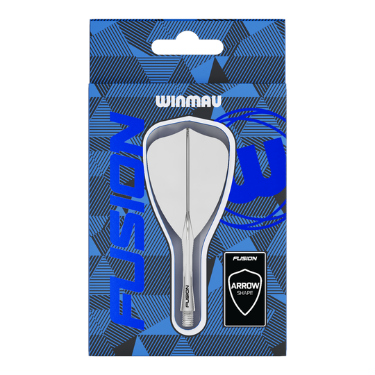 Hier ist ein weiteres Bild des Winmau Fusion Flight-Shaft-System Arrow Clear. Es zeigt den Flightschaft für Darts in einer anderen Perspektive.