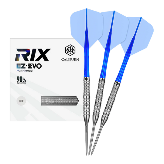 Stalowe lotki Caliburn Rix EZ-EVO R2 Hier wird das Produkt Caliburn Rix EZ-EVO R2 Steeldarts vollständig präsentiert. Die Darts sind komplett zu sehen.