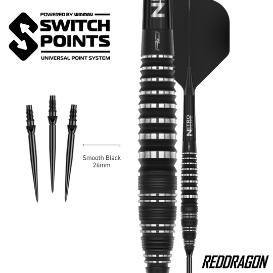 Rzutki stalowe Red Dragon Sable Bomb Switch Point Zu sehen sind die Red Dragon Sable Bomb Switch Point Steeldarts. Die Darts sind robust und für präzises Spiel konzipiert.